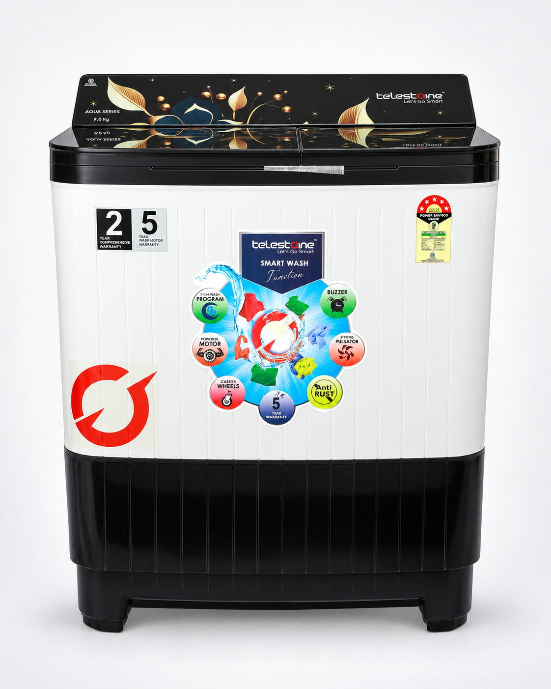 Aqua 9.0 kg Semi-Automatic Washing Machine — Glass — view 2